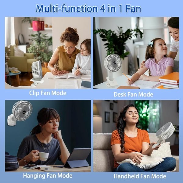 new-portable-3-gears-rechargeable-desktop-fan-low-noise-air-cooling-handheld-clipped-circulator-table-fan-clip-fan-usb-rechargeable-desk-fan - 1