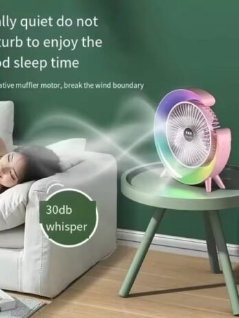 Rechargeable Fan with LED Lights