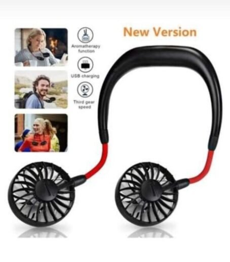 neck-fan-adjustment-fan-hands-free-hanging-rechargeable-mini-sports-fans-3-gears-wearable-sport-fan-random-color-2 - 2