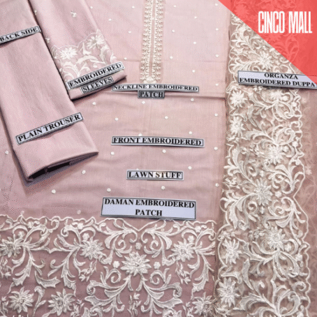 Zara Shahjahan Lawn Suit 2025 ZS-90 – Embroidered 3 Piece with Organza Dupatta - Image 2