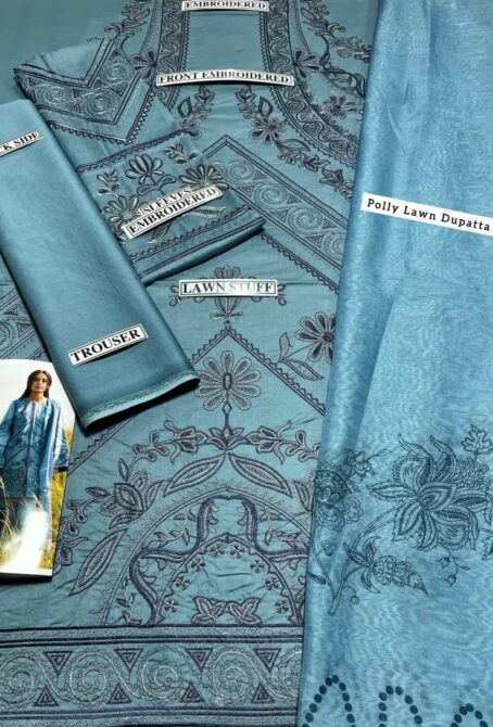Zara Shahjahan Lawn Suit 2025 ZS-2555 Blue - Image 2