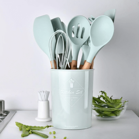 Silicone Kitchenware Cooking Utensils Set Heat Resistant Kitchen Non-stick 12 PCs (L) - Image 6