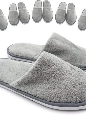 Warm Spa Slippers-Closed Toe Non Slip Disposable Hotel Slippers for Wowens Men-Thick Soft Cotton Reusable House Slippers Fit for Guests,Bathroom,Bedroom,Travel,Home,Indoor