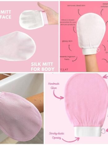 Silk Milk Body Scrubber Gloves (Mix/Random color)