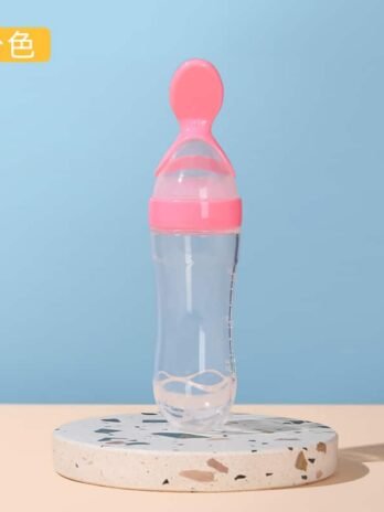 Silicone Baby Bottle With Spoon Fooder