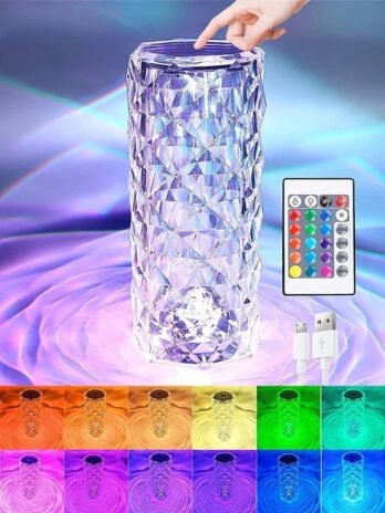 16 Color Daimond Crystal Lamp With Remote LED Crystal Table Lamp (L)