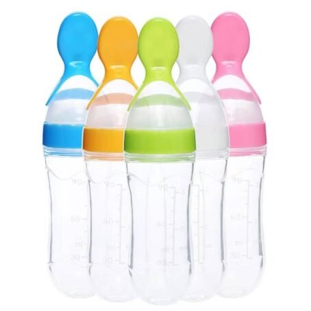 Silicone Baby Bottle With Spoon Fooder - Image 4