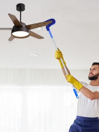Flexible Micro Fiber Duster With Telescopic Stainless Steel Handle for Fan Cleaning