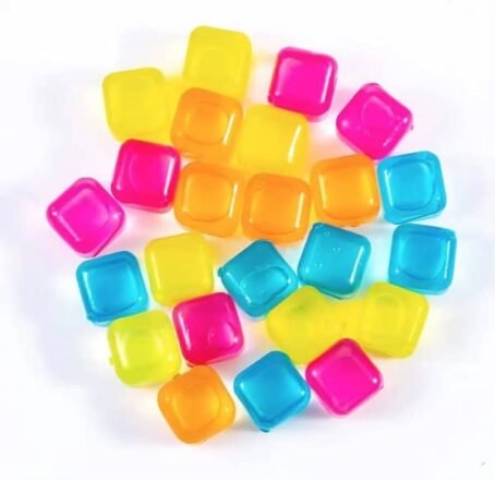 Reusable ice cube  Pack Of 12 Peices Square Reusable Ice Cubes | Filled With Pure Water (multi Random Color) - Image 3