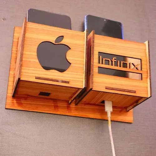 Wall Mounted Phone Holder Charging Organizer
